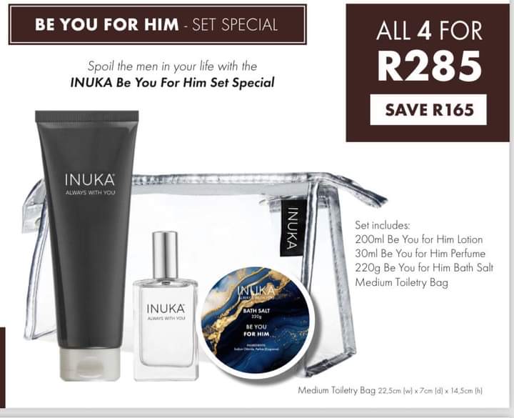 Be You for HIM - All 4 Set Special (Lotion, Perfume, Bath Salt and Toiletry Bag)
